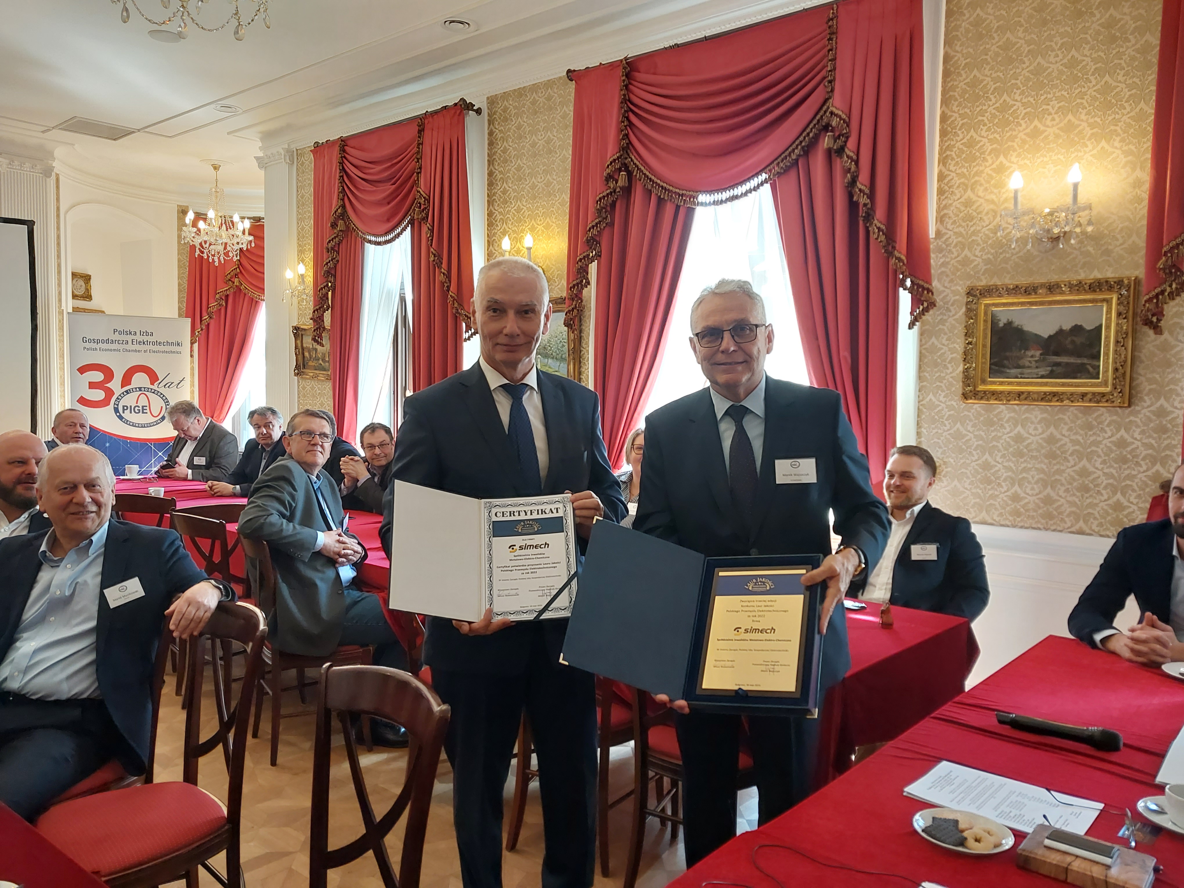 Wręczenie Nagrody Laur Jakości Polskiego Przemysłu Elektrotechnicznego -SI SIMECH